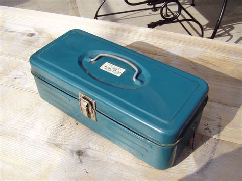 Vintage UNION Steel GREEN Tackle Tool Utility Box Chest 